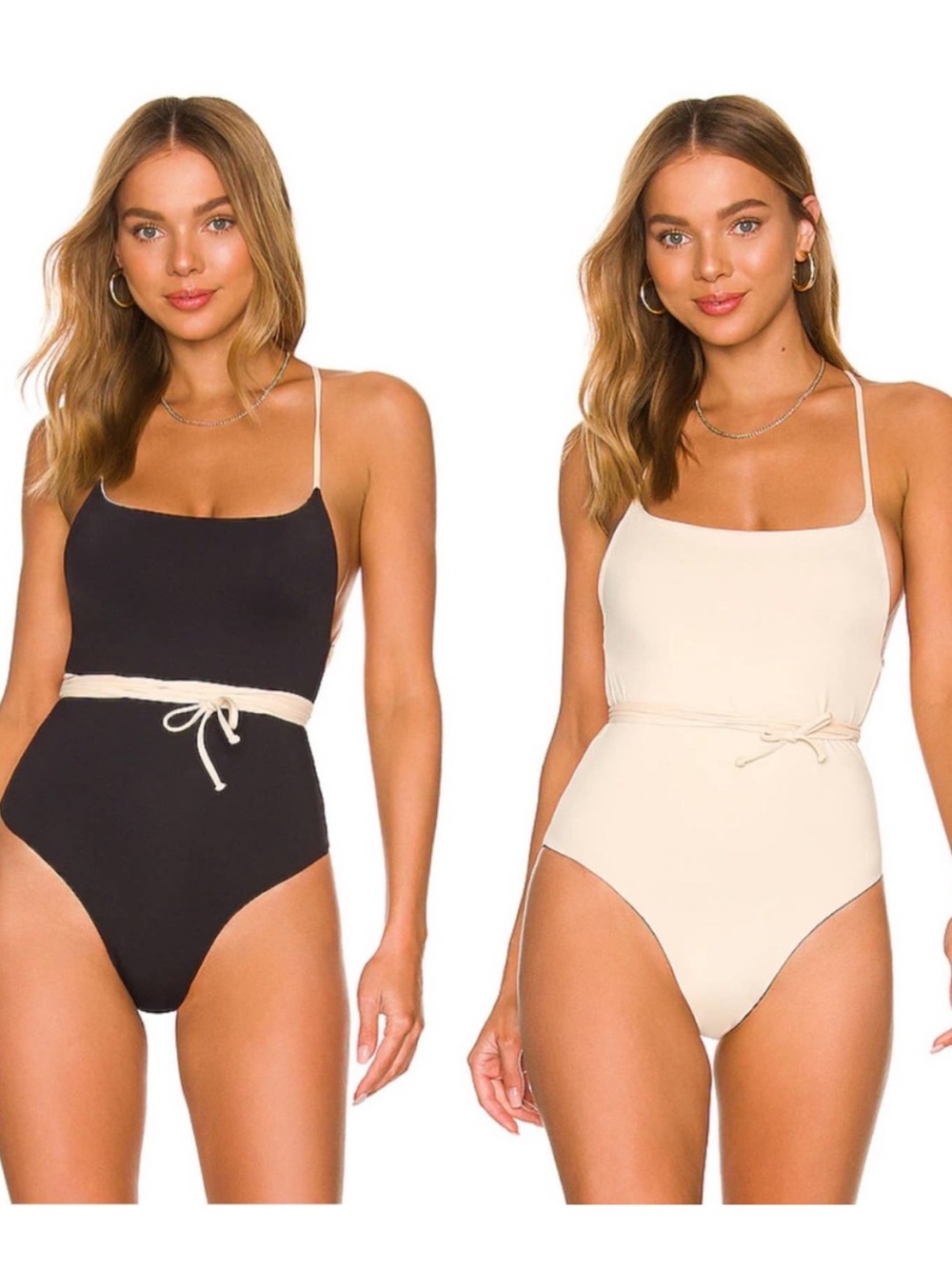 KYA Gianna One Piece Swimsuit in Black/Bone Size Medium NEW Reversible Beach